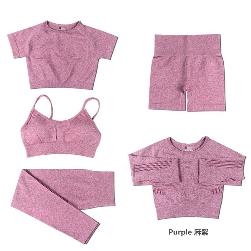 2021 Antibacteriële Yoga Wear 5 Piece Set Running Jogger Top And Pants BH Gaiters Vrouwen Sportkleding Fitnesskleding Casual