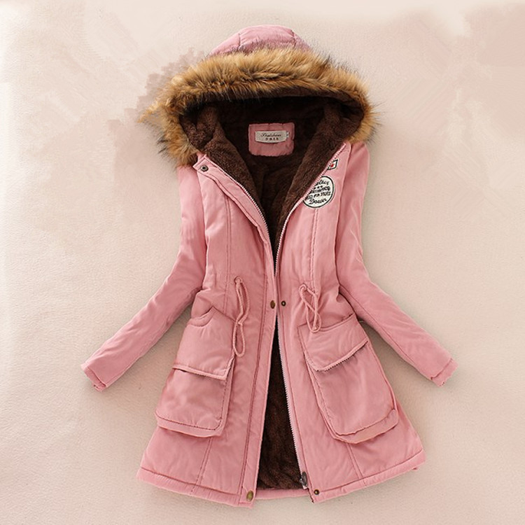 Dikke winterjas vrouwen winterjas parka jas met bont warme kraag voering dik wol jas