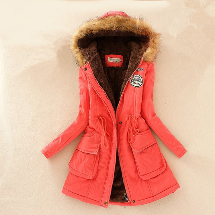 Dikke winterjas vrouwen winterjas parka jas met bont warme kraag voering dik wol jas
