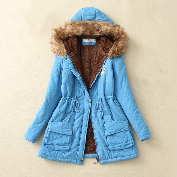 Dikke winterjas vrouwen winterjas parka jas met bont warme kraag voering dik wol jas