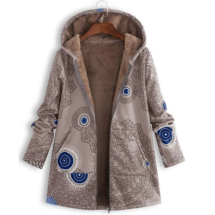 Fabriek groothandel waterdicht winterjas gedrukt zak hoodie jas vrouwen leeftijdscategorie mode vlies
