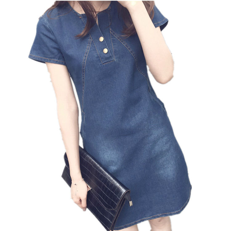 Fabriek direct vrouwen casual jurken antistatische plus size denim jurken