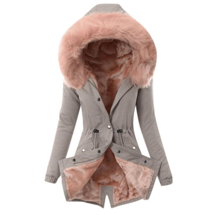 Waterdicht 2020 damesjas voor buitenkleding warm bont kraag fleece damesjassen katoen capot jas