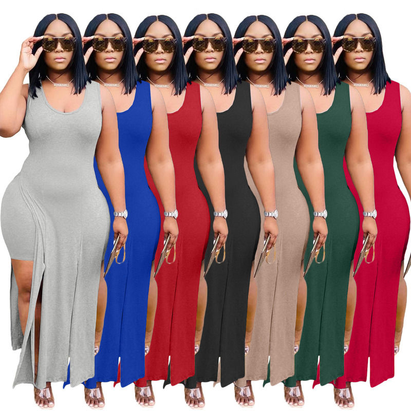 2021 NEW Anti-Static Two Piece Set Elastische Split Tank Kleding Zomer Kleding Kortbroek Armsloze Casual Kleding