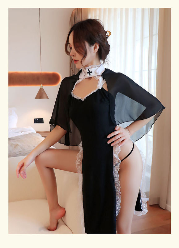 Fabrieksprijs Plus Size Nonnenkostuums Voor Vrouwen Nonnen Outfit Zwarte Priester Outfit Sexy Halloween kostuums